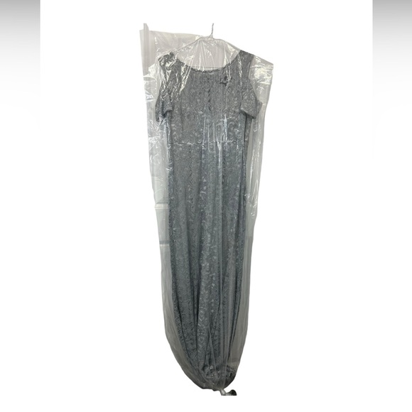 R&M Richards Womens Evening Gown Dress Size 8 Gray Lace Polyester & Spandex - Picture 13 of 13